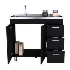 Utility Sink Cabinet Telford, Kitchen, Black