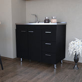 Utility Sink Cabinet Telford, Kitchen, Black