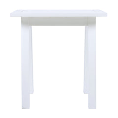 SELMA Acacia wood Accent Side Table in White PU, Weather-Resistant Rectangular End Table for Patio, Garden, Lawn, and Living Room(White PU)