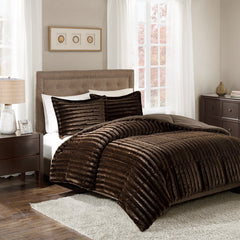 King/Cal King Faux Fur Comforter Mini Set