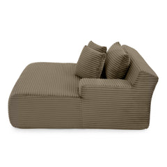 Single lazy sofa lounge chair, no assembly required, made of velvet fabric, fluffy modern single lounge chair, used for indoor living rooms and bedrooms-Brown