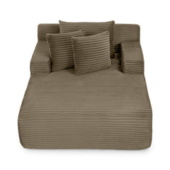 Single lazy sofa lounge chair, no assembly required, made of velvet fabric, fluffy modern single lounge chair, used for indoor living rooms and bedrooms-Brown