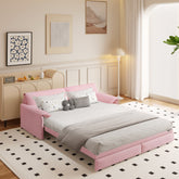 66" Queen Pull Out Sofa Bed, 3-in-1 Convertible Sleeper Sofa with Side Storage,Multi-Functional Velvet Loveseat Bed for Living Room,Bedroom,Apartment,Office(Old Sku:W1885P163513;New Sku:W1885S00226)
