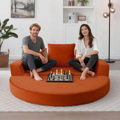 Convertible sofa couch bed,multi-functional,circular bed,adjustable Futon sofa ,No Assembly compressed corduroy floor lounge sofa for Apartment office bedroom living room