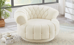 Swivel Accent Chair 360°Swivel Chair Sofa Barrel Swivel Chair Round Club Chair for Living Room and Bedroom, Beige