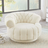 Swivel Accent Chair 360°Swivel Chair Sofa Barrel Swivel Chair Round Club Chair for Living Room and Bedroom, Beige