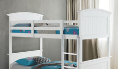Transition Twin Full Bunk Bed White Finish Plank Style And Bracket Feet