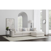 Rhette Beige 4-piece Upholstered Sectional with Ottoman