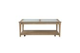 Frosted Glass Top Cocktail Table With Casters