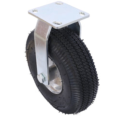10IN CASTER pneumatic tire(2PCS RIGID), Caster Wheel, Rigid Plate, Steel Hub with Ball Bearings, 5/8-Inch Bore Centered Axle -black