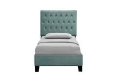 Blue Twin Upholstered Bed