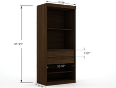 Wardrobe Closet in Chestnut Brown