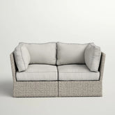 Outdoor Wicker Loveseat with Cushions – Fully Assembled