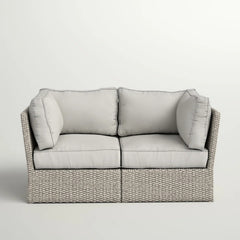 Outdoor Wicker Loveseat with Cushions – Fully Assembled