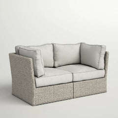 Outdoor Wicker Loveseat with Cushions – Fully Assembled