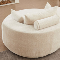 55''L Chenille Foam Single Swivel Chair, Fluffy Modern Sleeper, 360 Degree Swivel Chair for Living Room, Bedroom, Lounge and Projection Room