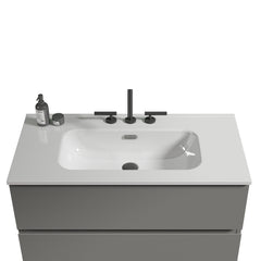 BB0936Y331, Integrated white ceramic basin, drain assembly NOT included