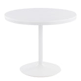 Dakota Industrial Dining Table in White Steel and White Wood by LumiSource
