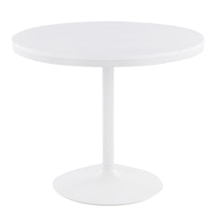 Dakota Industrial Dining Table in White Steel and White Wood by LumiSource