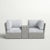 Fully Assembled 2-Person Wicker Patio Sofa Seating Group with Cushions