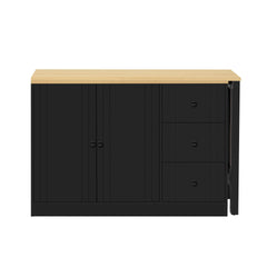 U_STYLE 89.7''Wooden Sideboard with Extendable Table,Multifunctional Storage Cabinet with 2 Doors and 3 Drawers,for Living Room,Study,Foyer and Kitchen