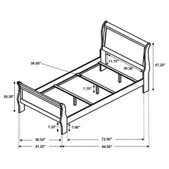 Cappuccino Twin Sleigh Bed