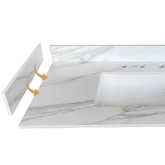 22 Inch Sidesplash , Bathroom Vanity Top with Backsplash ,4" Height Backsplash, for Vanity Top, Carrara white with veins