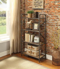 Itzel Antique Oak & Sandy Gray Finish Bookshelf