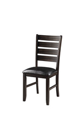 Urbana Black Synthetic Leather & Espresso Finish Side Chair (Set of 2)