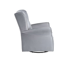Zeger Gray Fabric Glider Chair with Swivel