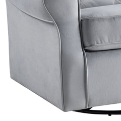 Zeger Gray Fabric Glider Chair with Swivel