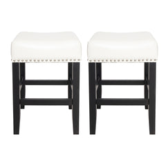 26-inch Backless Ivory Leather Counter Stool (Set of 2)
