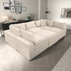 Hayward Ivory Velvet Modular Sectional Sofa