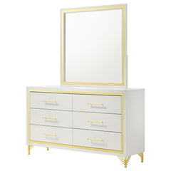 Malcolm White 6-drawer Dresser with Mirror
