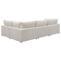 Rhette Beige 4-piece Upholstered Sectional with Reversible Cushions