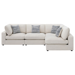 Rhette Beige 4-piece Upholstered Sectional with Reversible Cushions