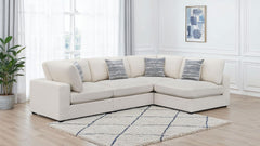 Rhette Beige 4-piece Upholstered Sectional with Reversible Cushions