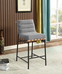 Liana 17.75"W Gray Boucle Fabric Counter Height Chair