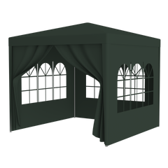 10'x10' Party Tent Outdoor Heavy Duty Gazebo Wedding Canopy + 4 Removable Walls ,Green