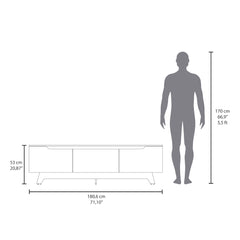 Yukon Tv Stand, Living Room, White / Macadamia