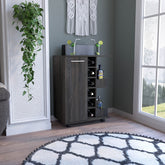 Bar Cart Wells,Four Casters, Carbon Espresso Finish