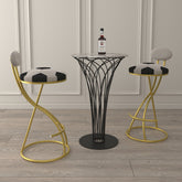 Football Print Bar Stools Set of 2 Upholstered Counter Height Barstool for Kitchen Island S-shaped Velvet Metal Dining Chairs
(Gold Frame & Creamy White Back)