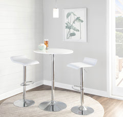 Elia Contemporary Adjustable Bar Table in White by LumiSource