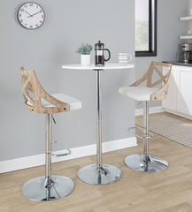 Elia Contemporary Adjustable Bar Table in White by LumiSource