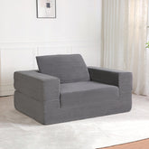 Compression Human Dog Sofa Bed for Adult & Pets,Modern Floor Couch With Pillow for Living Room Bedroom,Corduroy Fabric,No Assembly Required,Dark Grey