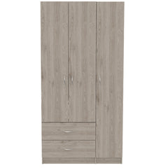 Rowaton 2-Drawer 3-Door Armoire Light Gray