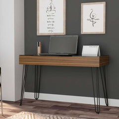 Mahogany 1-Drawer Rectangle Writing Desk with Hairpin Legs