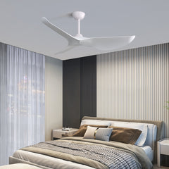 52 Inch Indoor Ceiling Fan With 6 Speed Remote 3 ABS Blade Reversible DC Motor White For Living Room