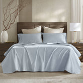 5 Pieces Split King Sateen Sheet Set,Blue