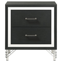 Malcolm Black 2-drawer Nightstand Bedside Table